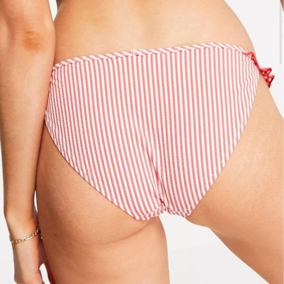 NWT - Aerie Ruffled Cloqué Bikini Bottom in Garnet Size M - Picture 7 of 12